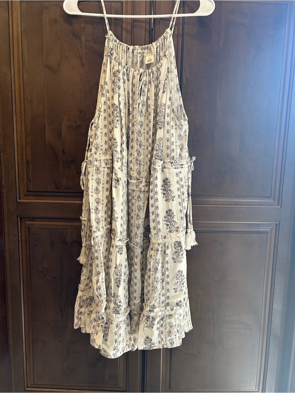 torrid Cream and Black Floral Tiered Sundress